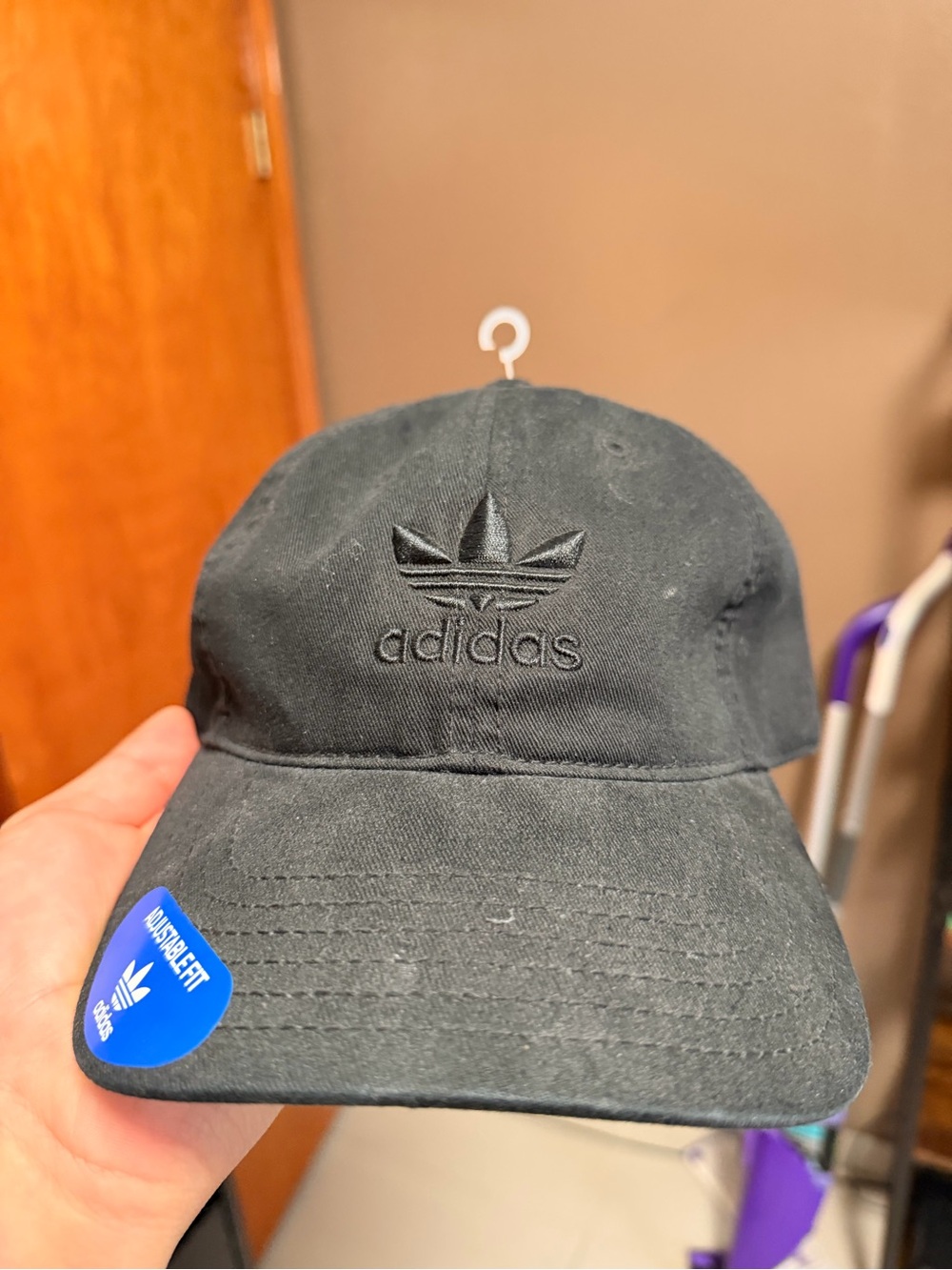 adidas Men's Black Trefoil Logo Cap